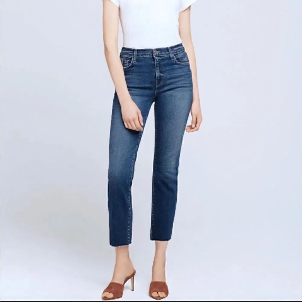 L’AGENCE NWOT Sada High Rise Cropped Slim Laredo raw hem jeans
